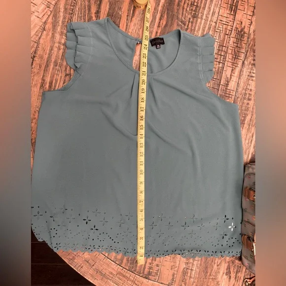 Zenobia 2x Blouse Teal Blue - Picture 3 of 6